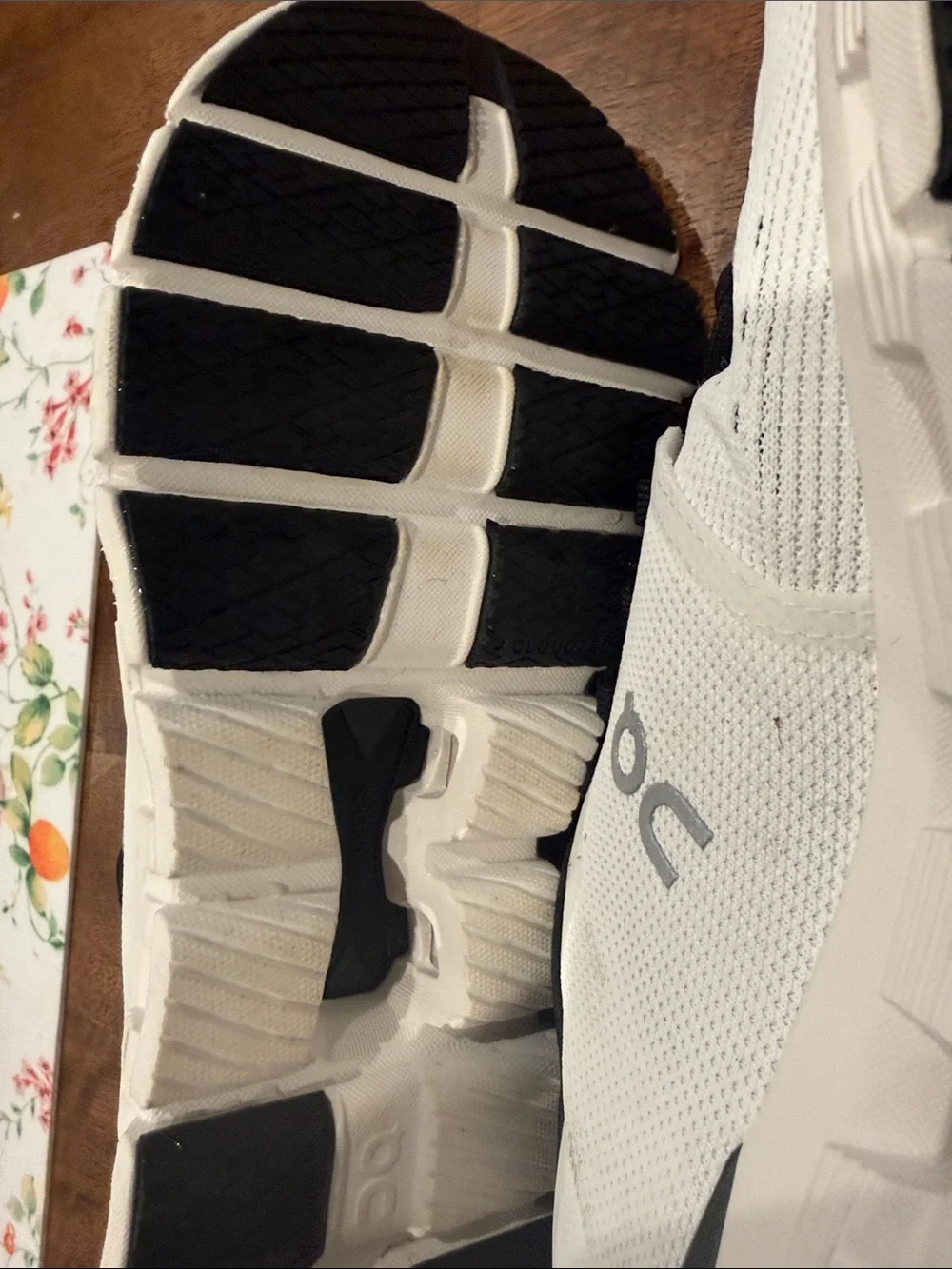 On Clouds Lightweight White and Black Women's Running Sneakers